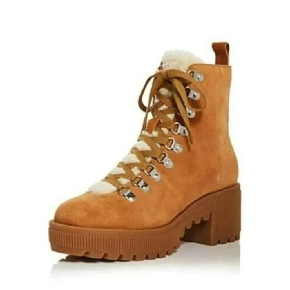 Aqua Women's Grady Sherpa Lined Combat Boots Size 9 (MSRP $148)